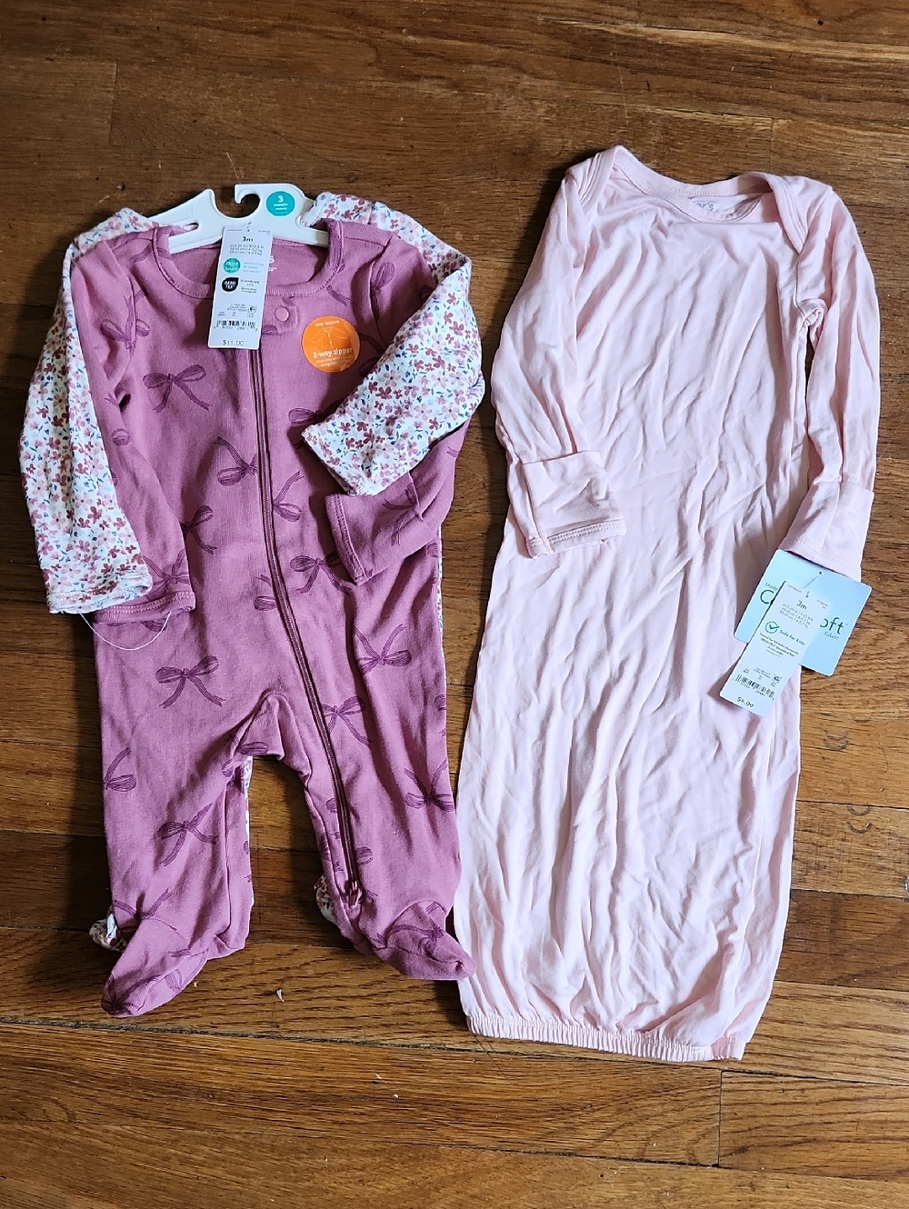 Carter's 3-Piece Sleepwear Set in Dusty Rose and Light Pink